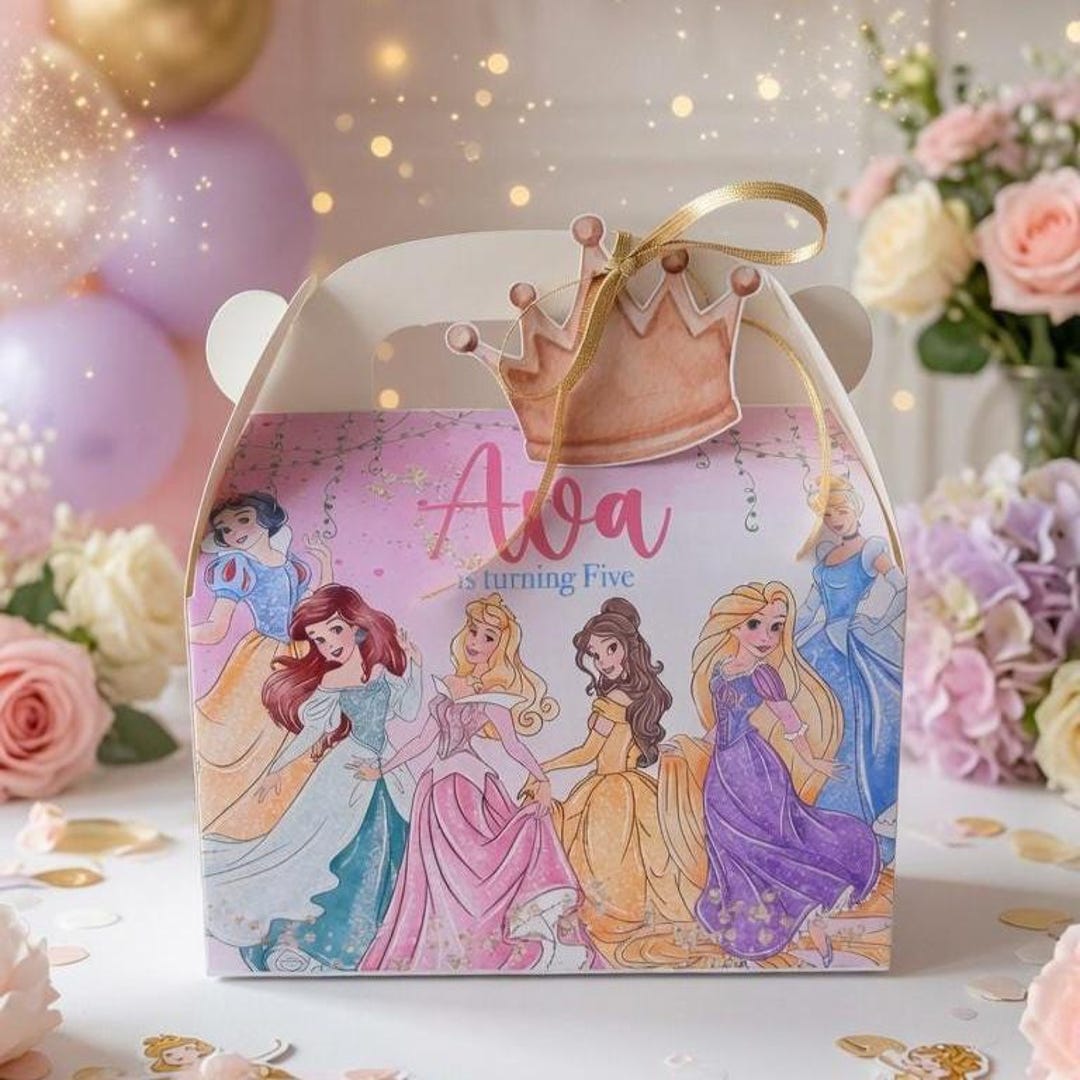 Princess Gable Box Princess Gable Box, Personalized Birthday Party Favor, Treat Box for ...