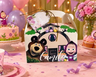 Forest Friends Giebel Box: Personalisiertes Kindergeburtstags-Gastgeschenk