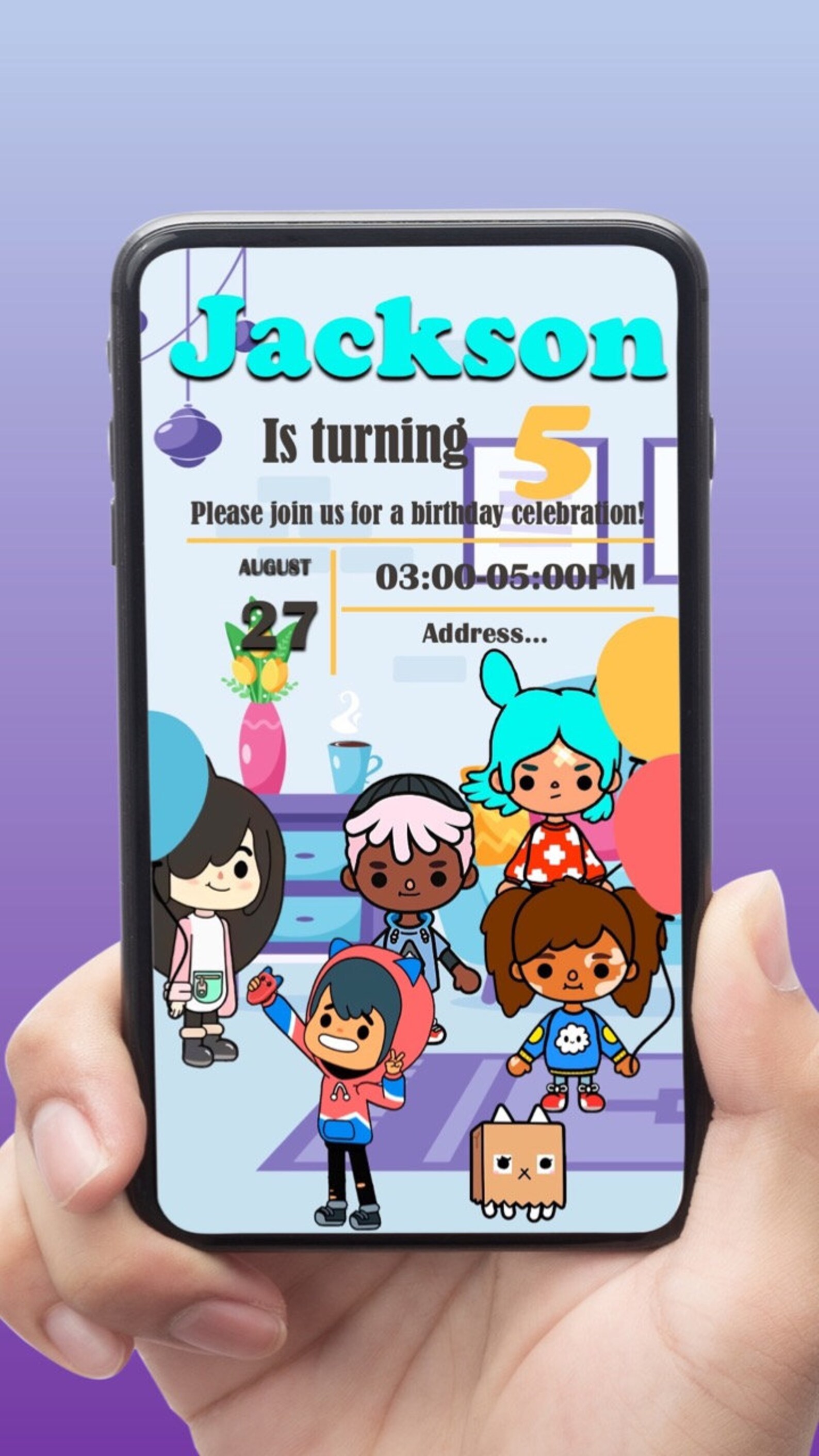 Toca Boca Animated Digital Card Toca Boca Party Toca Boca Etsy