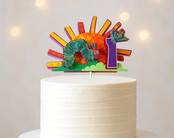 The Very Hungry Caterpillar Cake Topper, First Birthday Party Decor, Caterpillar Theme Celebration
