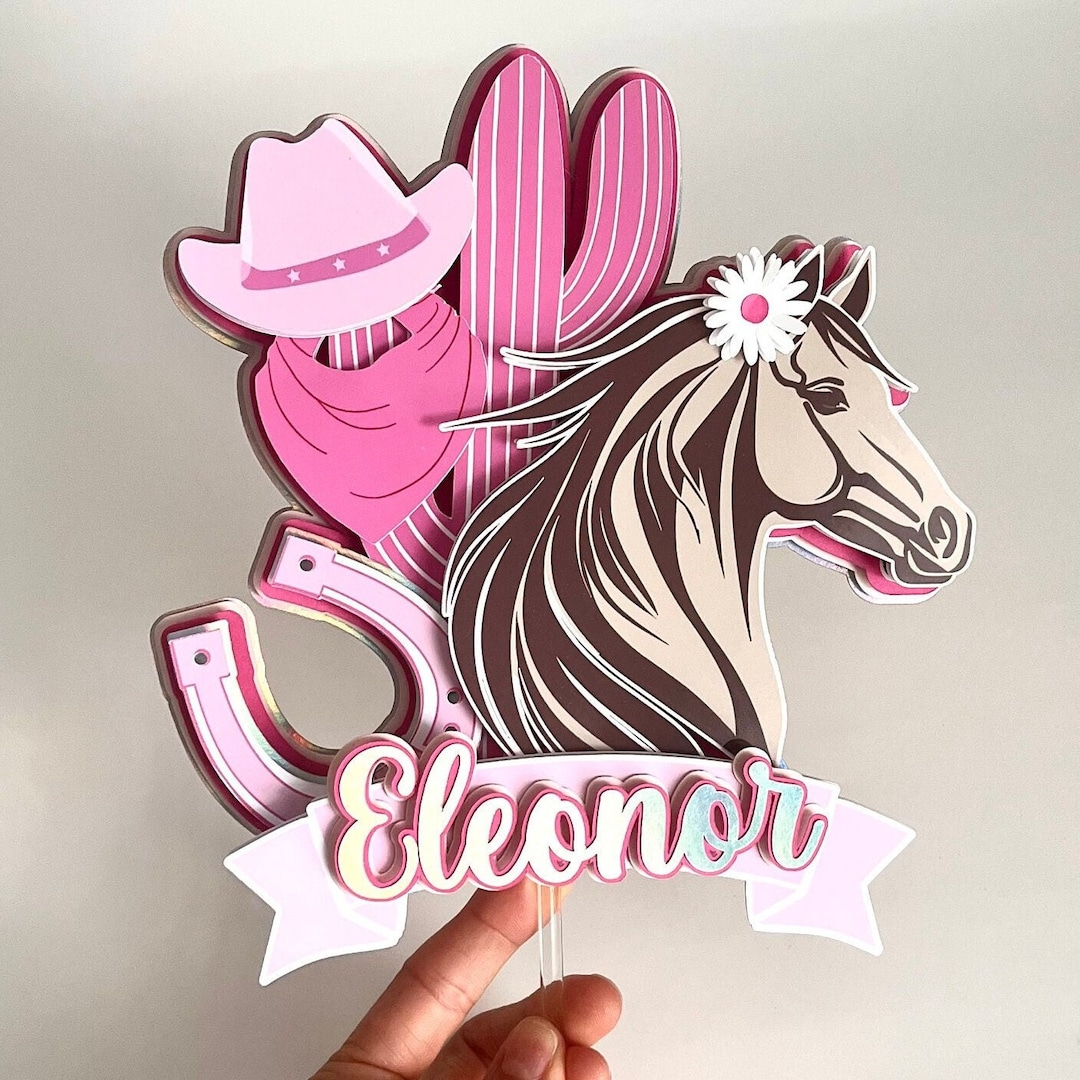 Cowgirl Cake Topper,cowgirl Party, Pink Cowgirl Cake Topper,cowgirl ...