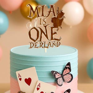 Alice Cake Topper, Alice In onederland Party Decorations, Onederland Cake Topper, Alice 1st Birthday, Alice Birthday Party, Party Supplies