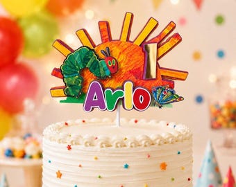 Die sehr hungrige Raupe Kuchen Topper, ersten Geburtstag Party Dekor, Raupe Thema Feier