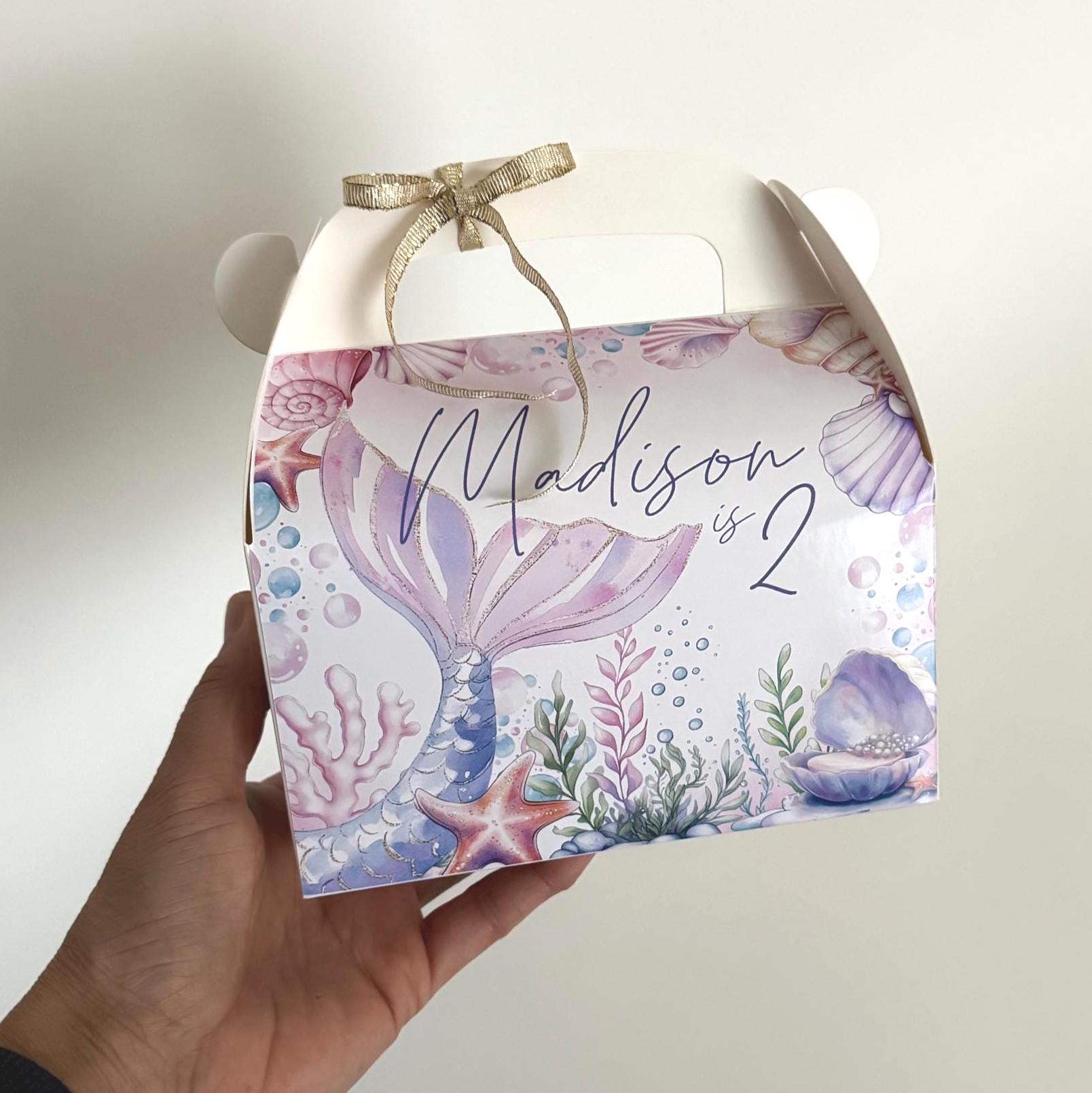 Mermaid Party Favor Box, Personalized Under the Sea Gable Box - Etsy