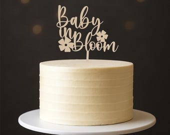 Personalisierte Baby in Bloom Cake Topper: Floral Baby Shower Decor