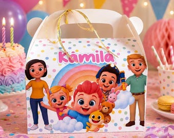 Personalisierte Bebefinn Party Favor Box, Benutzerdefinierte Geburtstag Goody Box, Bebefinn Geburtstagsdekoration, Leckerli Box, Kinder Party Favor