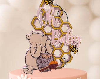 Personalisierter Winnie Puuh Cake Topper: Klassisches Babypartydekor