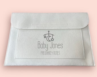 Personalised Maternity Notes Wallet for a Mum or Dad To Be, perfect gift for the expectant parent for a Baby Shower