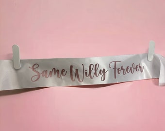 Cheeky Hen Party Sash for the Bride to Be’s Hen Do Bridal Shower White Satin sashes for the Soon to be Mrs