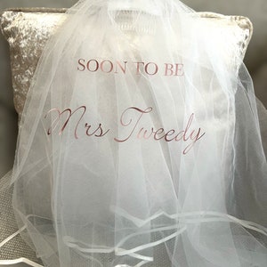 Personalised Soon to be Mrs Hen Party Veil for the Bride to Bes Hen Do Wedding Gift for the Future Bride image 4