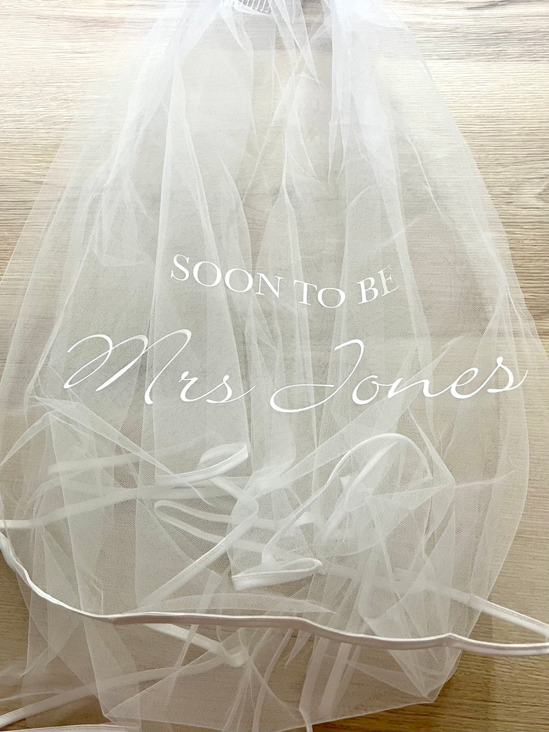 Personalised Soon to be Mrs Hen Party Veil for the Bride to Bes Hen Do Wedding Gift for the Future Bride image 3