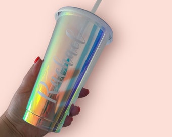 Personalised Holographic Drinks Cup - perfect for your iced coffee or cold drinks