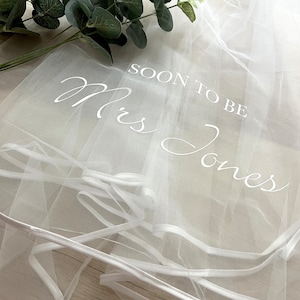Personalised Soon to be Mrs Hen Party Veil for the Bride to Bes Hen Do Wedding Gift for the Future Bride image 2