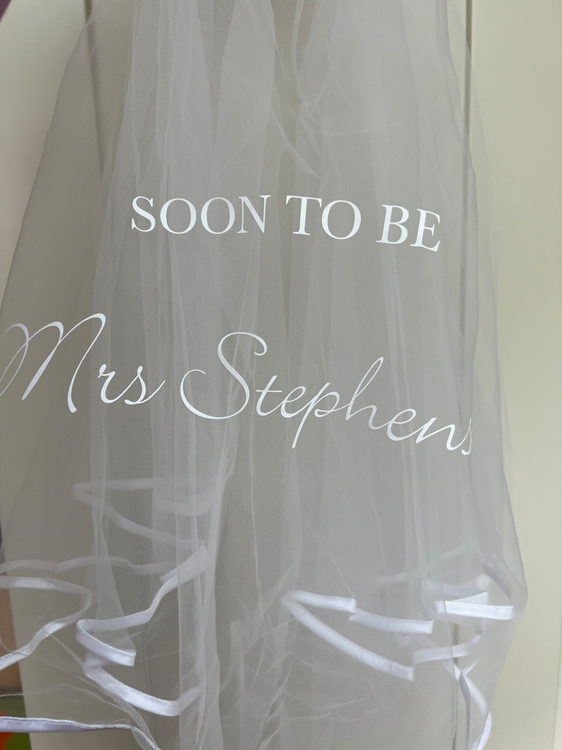 Personalised Soon to be Mrs Hen Party Veil for the Bride to Bes Hen Do Wedding Gift for the Future Bride image 7