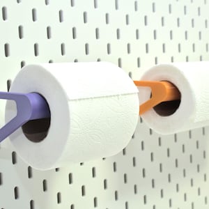 Suporte universal para rolos para painel perfurado Skadis da IKEA, suporte para carretéis, rolos de papel, armazenamento de toalhas de papel, acessórios para painel perfurado, impressão 3D
