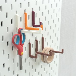 Set of 5x Hooks For IKEA Skadis Pegboard, Storage, Office, Garage Organization, Craft Storage, Sewing