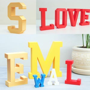 Letras 3D independientes, palabras, frases, aniversarios, regalos de cumpleaños, nombres de empresas, guarderías, bebés y niños.