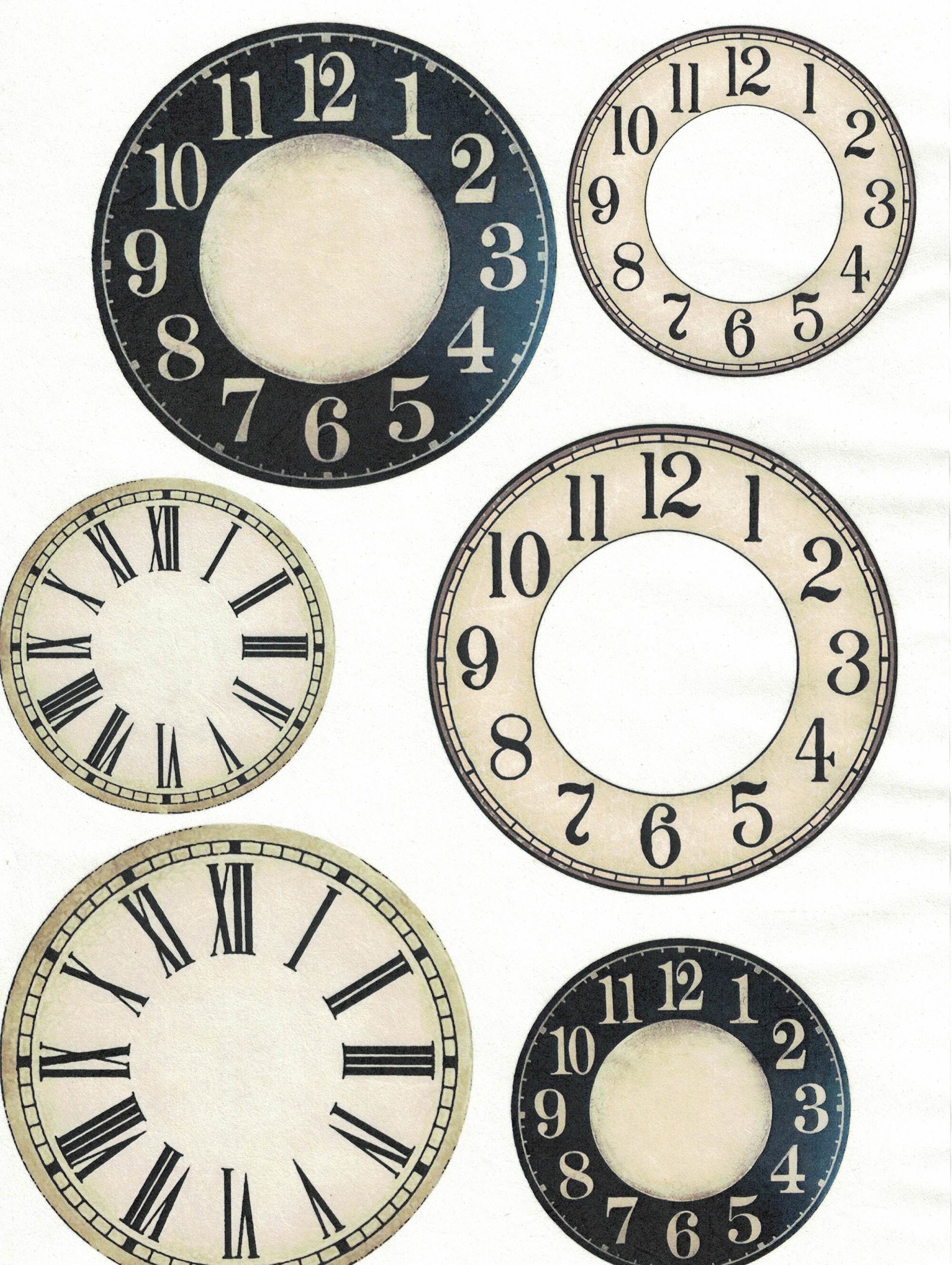 Vintage Clocks Rice Paper for Decoupage A4, Art Journal, Scrapbooking