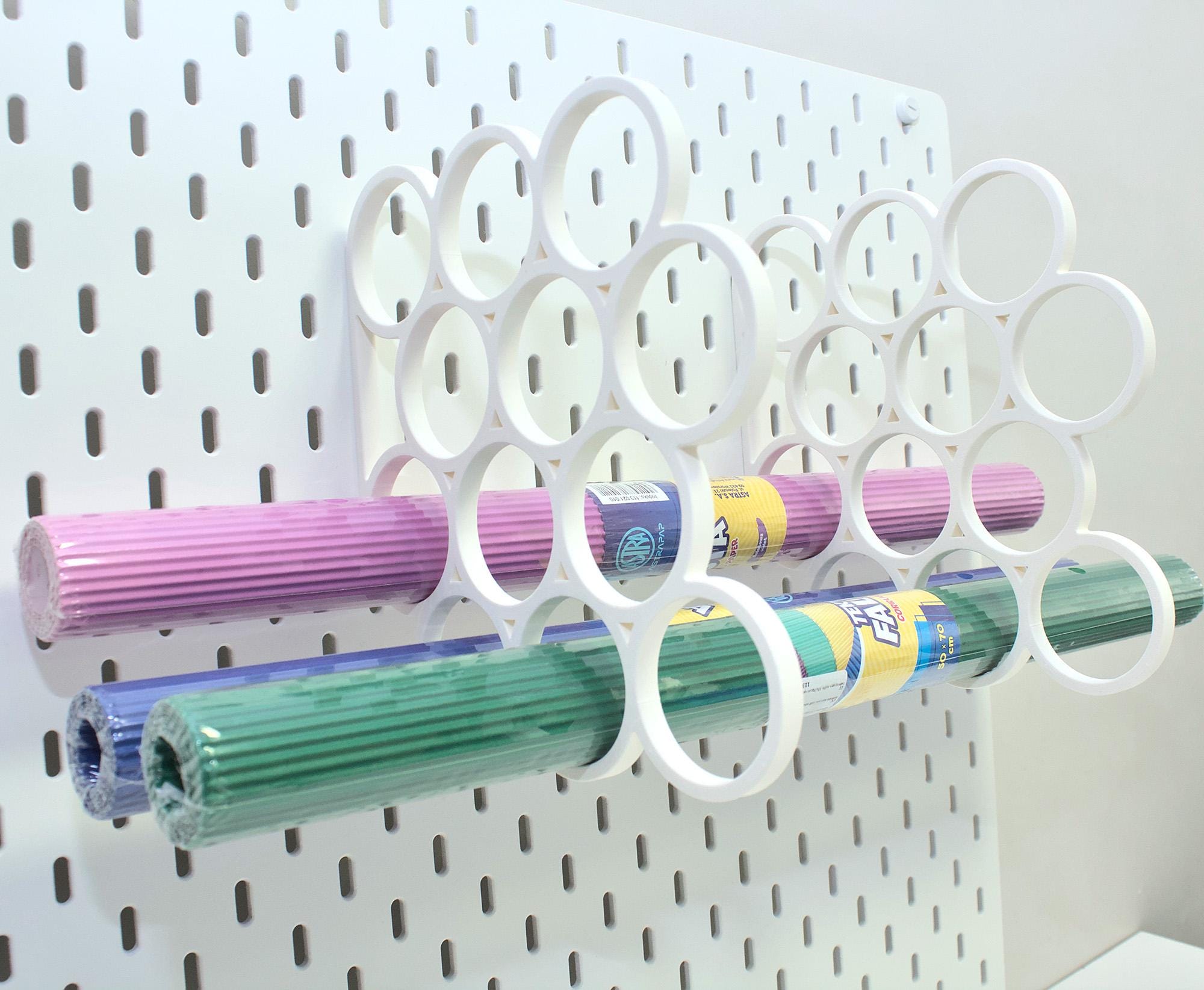 Vinyl Roll Holder For IKEA Skadis pegboard, Spools Holder, Paper Rolls Mount, 3D printed