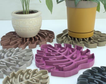 Leaf Shaped Plant Tray, Modern Pot Saucer, 3D Print