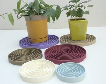 Plant Tray - Spiral, Humidifier Tray, Plant Saucer, Pot Drainage, Plant Plate, Indoor Plant, 3D Print