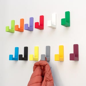 Colorful PLA Wall Hooks, Modern Coat Hanger, 3D Printed Home Decor