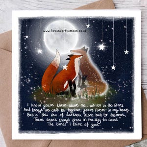 In The Stars - wenskaart, doordachte kaart, kaart voor verlies, kaarten met betekenis, condoleancekaarten, kaarten met woorden, sentimentkaarten