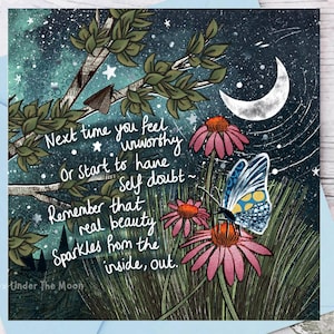 Belleza Real - Tarjeta de Felicitación, Tarjeta de Pensamiento, Tarjeta de Ánimo, Tarjetas Positivas, Tarjetas con Palabras, Tarjeta de Sentimiento, Tarjeta para un Amigo