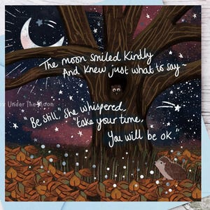 Be Still - wenskaart, doordachte kaart, positieve kaart, opbeurende kaarten, kaarten met woorden, sentimentkaart, kaart voor vriend