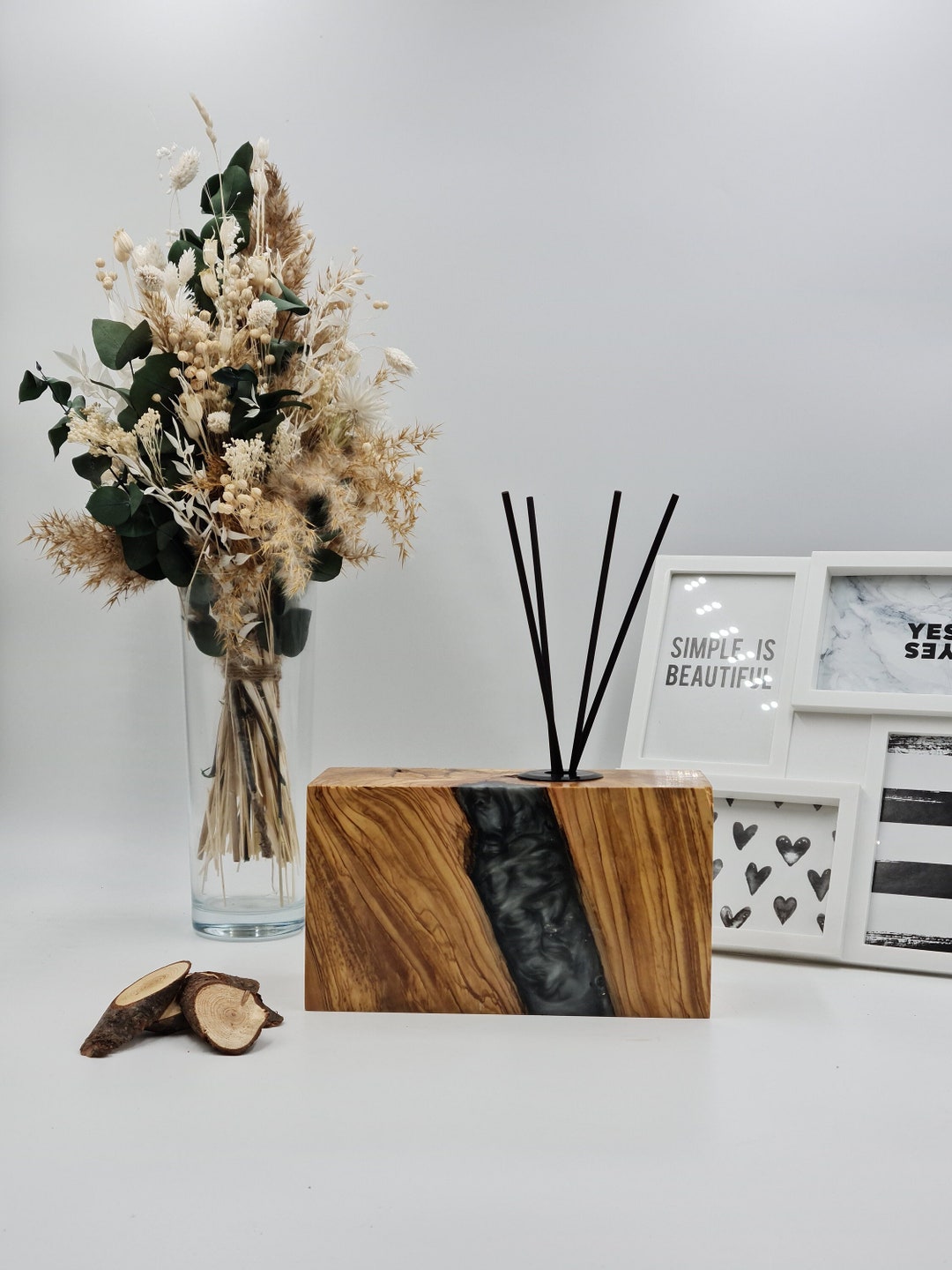 Room Fragrance Dispenser Made of Real Olive Wood Design Etsy