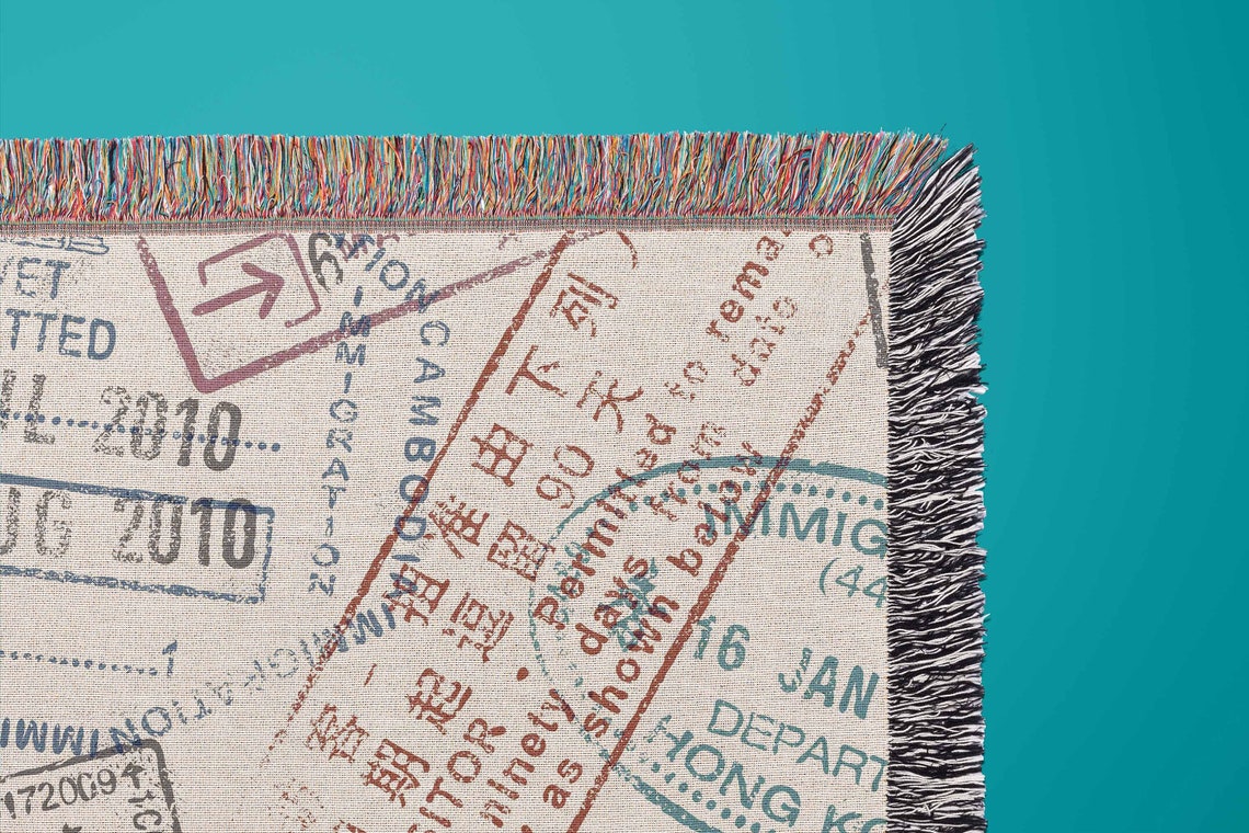 World Traveler Throw Blanket Travel Lover Gift for Her Travel Blanket