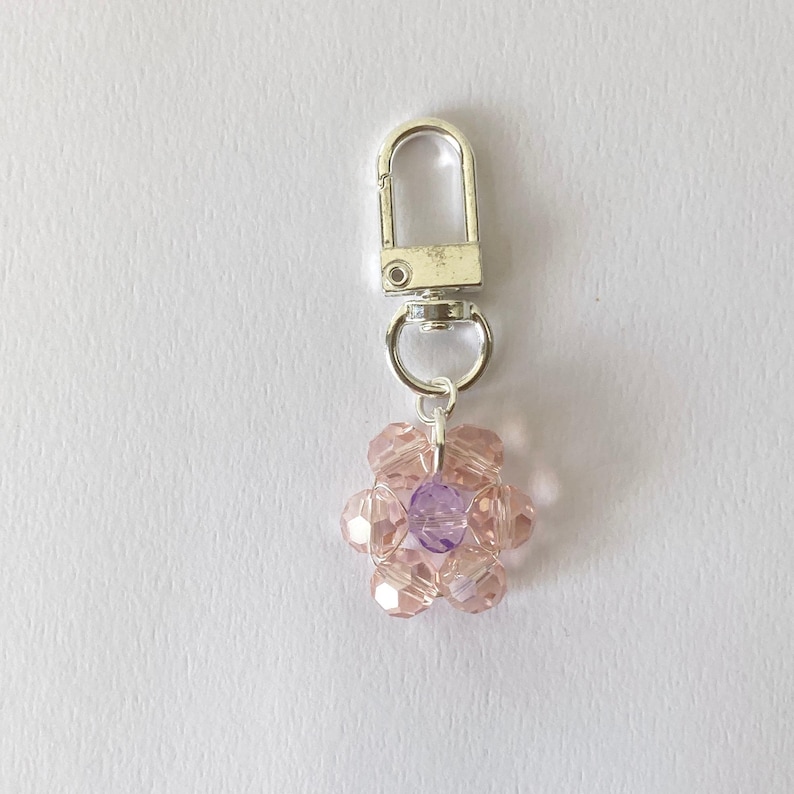 Crystal Daisy Bag Charms, Beaded Flower Keychain, Cute Flowers Purse