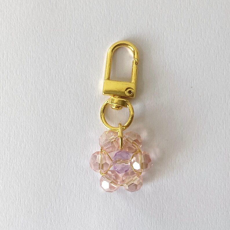 Crystal Daisy Bag Charms, Beaded Flower Keychain, Cute Flowers Purse