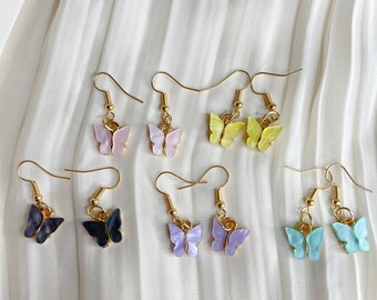 Daeou Womens Earrings Alloy Natural Stone Earrings Original Design Fashion Butterfly Knot Girl Earrings 