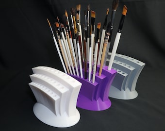 Stylish & Strong Paint Brush Holders: 27 Brush Capacity in Multiple Colors