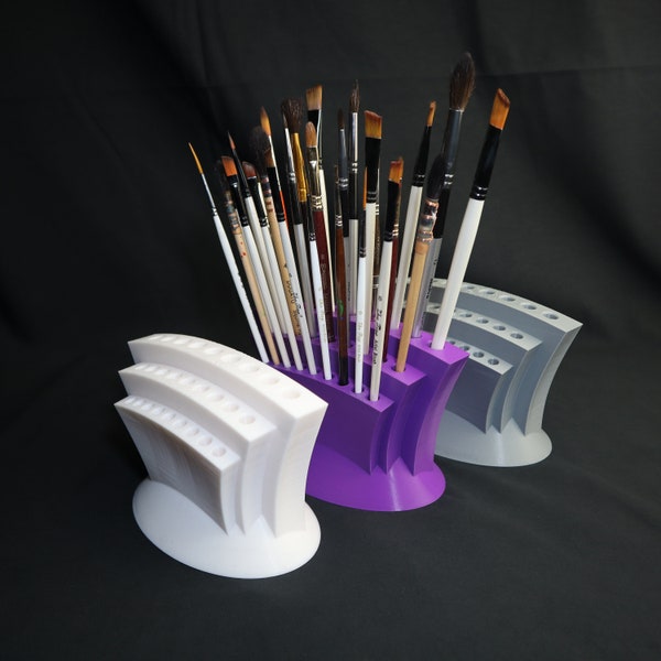 Stylish & Strong Paint Brush Holders: 27 Brush Capacity in Multiple Colors