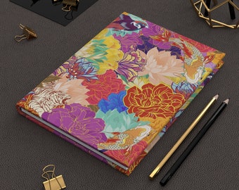 Floral Hard Cover Journal | Japanische Kunst, Botanisches Notizbuch