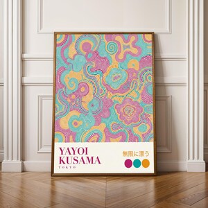 Floating in Infinity Poster - Dotwork Polka Dot, Magenta and Teal