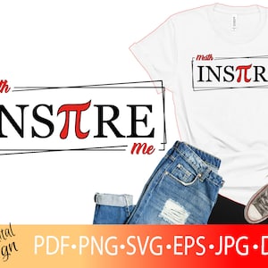 Camiseta del día de Pi SVG, profesor de matemáticas inspírame Png, diseño de tarjeta de feliz día de Pi Svg, citas escolares Png, tarjeta de regalo de decoración de cumpleaños Svg Dxf