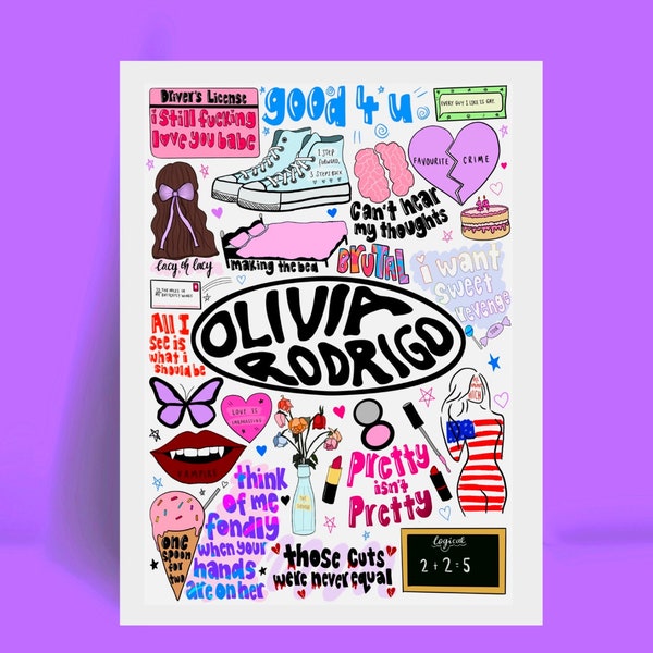 Olivia Rodrigo Lyric Print! Olivia Rodrigo, Livvies, SOUR, GUTS, olivia rodrigo merch, olivia rodrigo present, olivia rodrigo poster