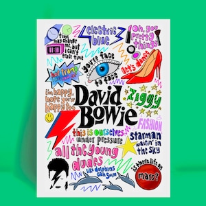David Bowie Lyric Print! David bowie gift, bowie, bowie present, David bowie fan, David bowie merch, David bowie songs, David bowie item