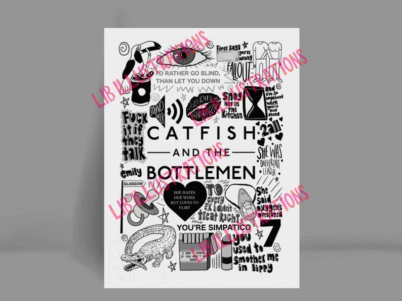 Catfish and the Bottlemen Lyric Print, CATB, catfish, catfish and the bottlemen, catfish and the bottlemen present, catfish gift, merch image 1