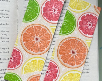Hand Drawn Illustrated Citrus Fruit Bookmark! Hand designed, fruit drawing, fruit trend, summer bookmark, summer fruits, acotar, books,