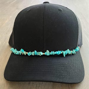 Turquoise Trucker Hat Chain: Silver Sparkle Baseball Cap Accessory