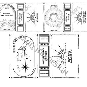 Crescent City Book Cover Designs png, House of Earth and Blood, House of Sky and Breath, House of Flame and Shadow Book Bind, DIGITAL FILE