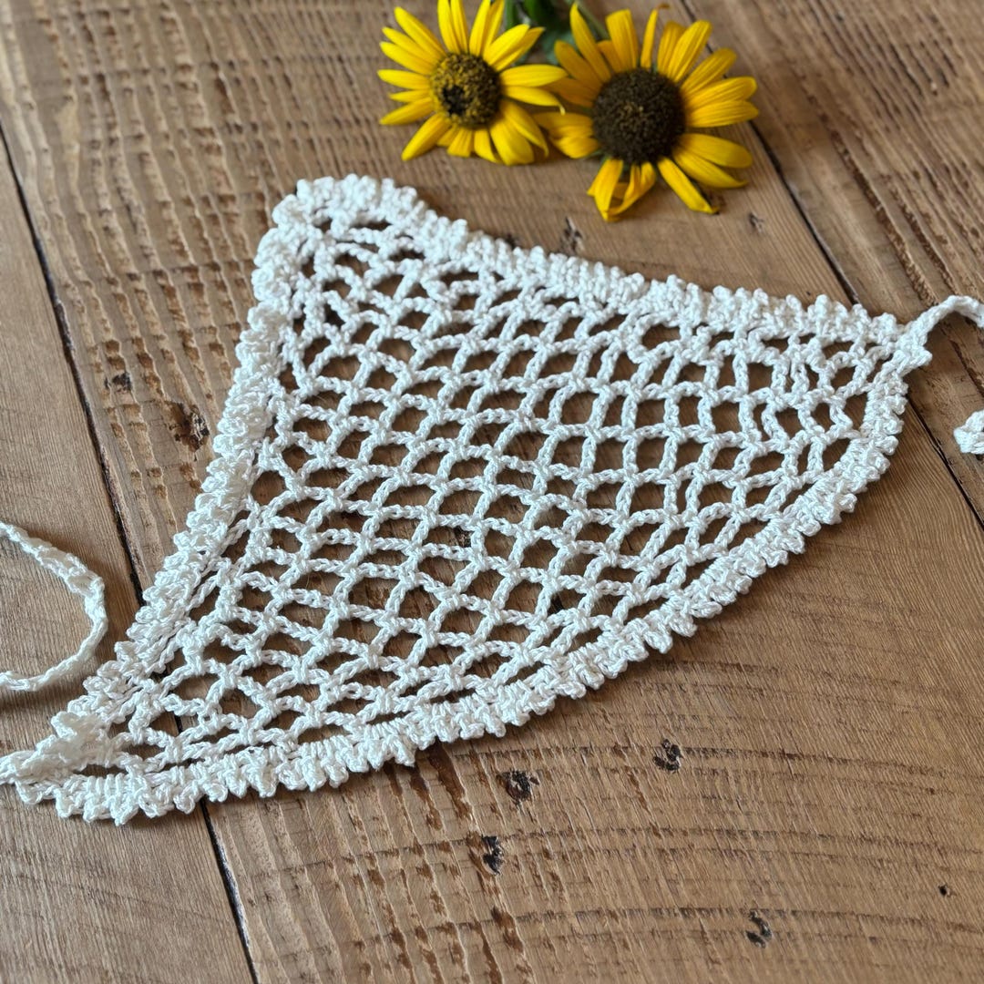 Diamond Lace Bandana With Strings - Etsy