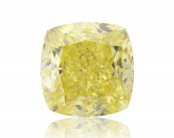 2.14 Carat Fancy Intense Yellow Loose Diamond Natural Color Cushion Cut GIA Cert SKU: 613871