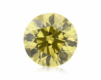 0.51 Carat Fancy Intense Yellow Natural Loose Diamond Round Shape, SI1 Clarity, GIA Certified Rare Gift For Women For Personalized Jewelry