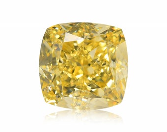 1.25 Carat Fancy Intense Yellow Natural Loose Diamond Cushion Shape, IF Clarity, GIA Certified Diamonds For Jewelry Making Handmade Jewelry