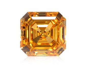 2.01 Carat Fancy Intense Orange Natural Loose Diamond Asscher Shape, VS2 Clarity, GIA Certified For Personalized Jewelry Rare Gift For Her